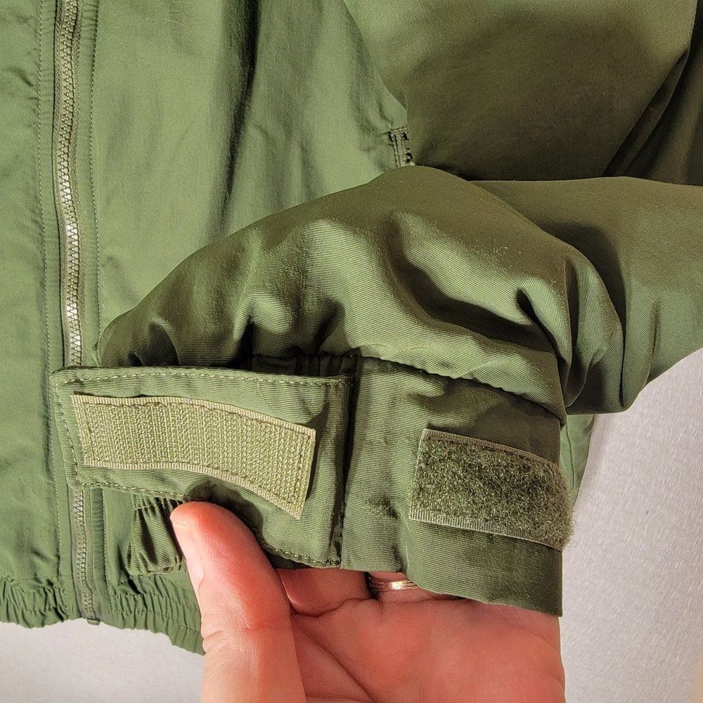 Cabelas Nylon Coat Jacket Mens‎ LT Fleece Lined Full Zip Pockets Mock Neck Green - Picture 4 of 15